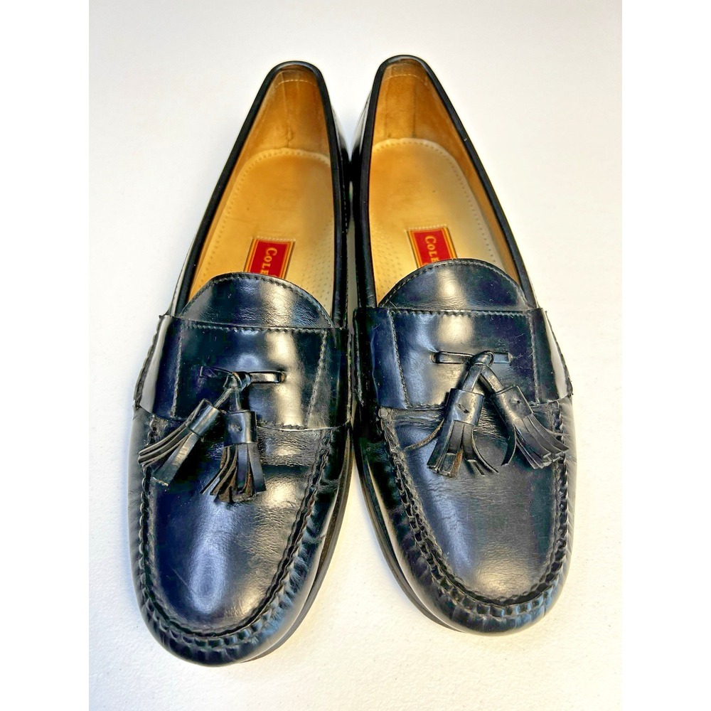Cole Haan Pinch Tassle Loafer Men's 12 B Black Leather Slip On Shoes Classic